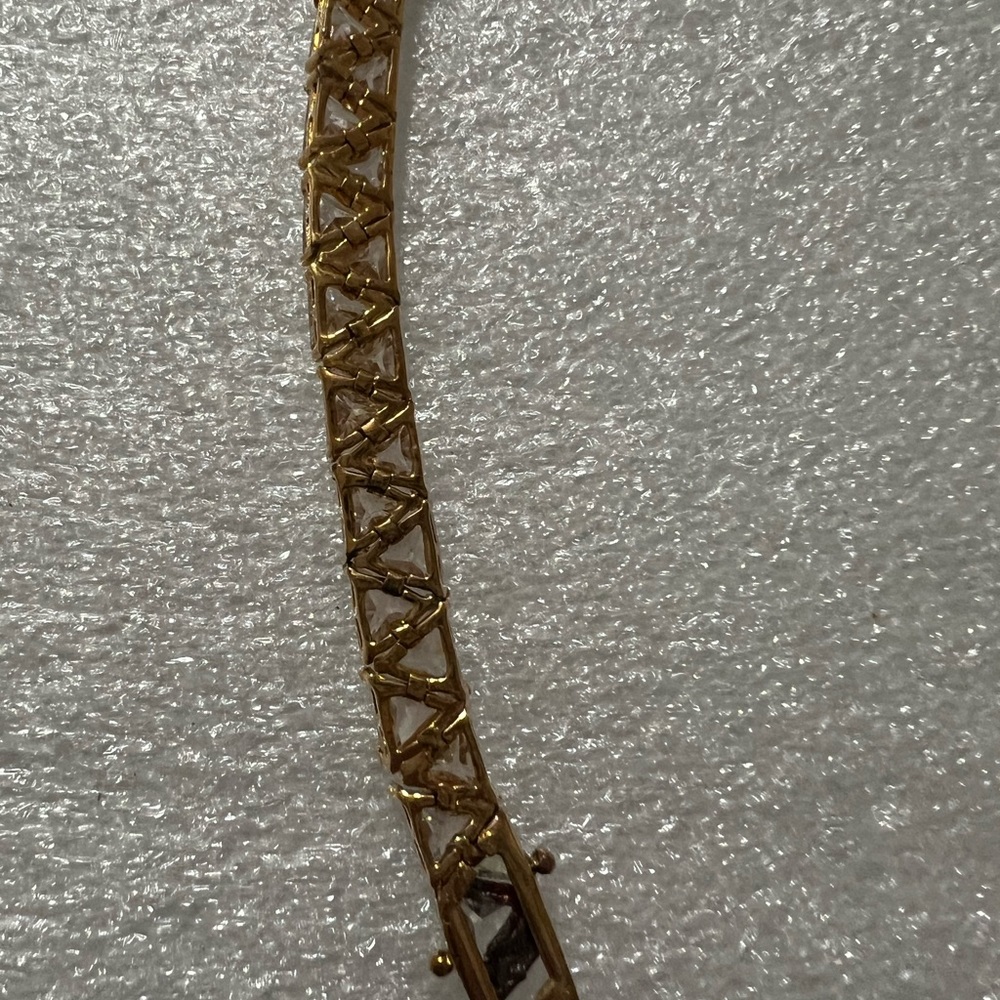 Suzanne Somers gold over stirring Silver 925 stamped CZ tennis bracelet NIB - Picture 7 of 16